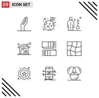 9 Creative Icons Modern Signs and Symbols of fashion accessories human real estate home Editable Vector Design Elements