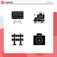 4 Creative Icons Modern Signs and Symbols of ac construction delivery order first aid Editable Vector Design Elements