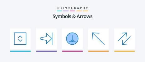 símbolos y flechas azul 5 5 icono paquete incluso . flecha. cambiar. creativo íconos diseño vector