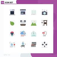 Modern Set of 16 Flat Colors Pictograph of camp internet of things application internet camera Editable Pack of Creative Vector Design Elements