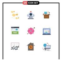 Modern Set of 9 Flat Colors and symbols such as decoration internet desktop free table Editable Vector Design Elements