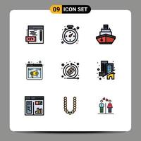 9 Creative Icons Modern Signs and Symbols of currency webpage transport speaker internet Editable Vector Design Elements