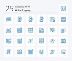 Online Shopping 25 Blue Color icon pack including clipboard. cart. shopping. online shop. shopping vector