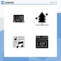 Pictogram Set of Simple Solid Glyphs of presentation musical briefcase nature song Editable Vector Design Elements
