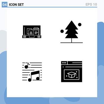 Pictogram Set of Simple Solid Glyphs of presentation musical briefcase nature song Editable Vector Design Elements