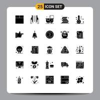 Pictogram Set of 25 Simple Solid Glyphs of design read bathroom library books Editable Vector Design Elements