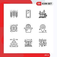 Outline Pack of 9 Universal Symbols of graphic design android money banking Editable Vector Design Elements