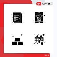 Group of Solid Glyphs Signs and Symbols for check list money app responsive interface Editable Vector Design Elements