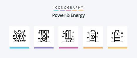 Power And Energy Line 5 Icon Pack Including electricity. power. power. plug. power. Creative Icons Design vector