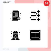 Set of Vector Solid Glyphs on Grid for delete female recruitment economy student Editable Vector Design Elements