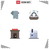 Group of 4 Modern Flat Icons Set for cleaning ecommerce diamond gift shop Editable Vector Design Elements