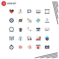 Set of 25 Modern UI Icons Symbols Signs for path developer flower coding api Editable Vector Design Elements