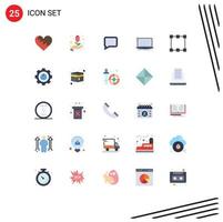 Set of 25 Modern UI Icons Symbols Signs for path developer flower coding api Editable Vector Design Elements