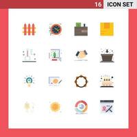 16 Flat Color concept for Websites Mobile and Apps sunny cloudy cash transportation good Editable Pack of Creative Vector Design Elements