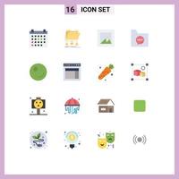 Modern Set of 16 Flat Colors and symbols such as peas file network document communication Editable Pack of Creative Vector Design Elements