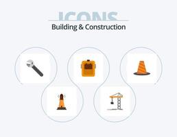 edificio y construcción plano icono paquete 5 5 icono diseño. proteccion. mascarilla. construyendo herramienta. herramienta vector