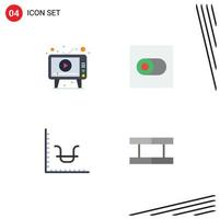 4 Creative Icons Modern Signs and Symbols of ad finance play switch marketing Editable Vector Design Elements