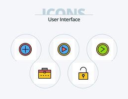 User Interface Line Filled Icon Pack 5 Icon Design. secure password. password. interface. lock. aim vector