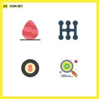 4 User Interface Flat Icon Pack of modern Signs and Symbols of easter game spring transmission engine Editable Vector Design Elements