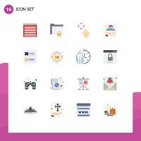 16 Universal Flat Color Signs Symbols of accounts property secure real move Editable Pack of Creative Vector Design Elements