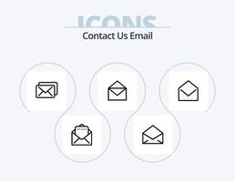 Email Line Icon Pack 5 Icon Design. open. mail. mail. email. document vector