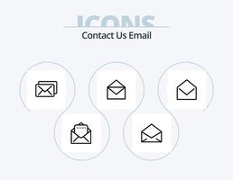 Email Line Icon Pack 5 Icon Design. open. mail. mail. email. document vector