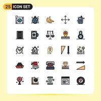 Set of 25 Modern UI Icons Symbols Signs for radio opposites party navigation arrows Editable Vector Design Elements