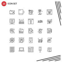 Pictogram Set of 25 Simple Lines of error develop bell light life Editable Vector Design Elements