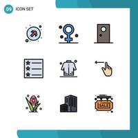 valores vector icono paquete de 9 9 línea señales y símbolos para hombre chaqueta puerta lista redondo editable vector diseño elementos