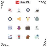 Group of 16 Flat Colors Signs and Symbols for game caddy statue bag energy Editable Pack of Creative Vector Design Elements