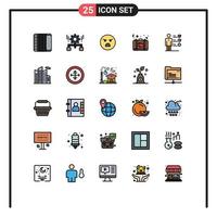 Set of 25 Modern UI Icons Symbols Signs for suitcase love share briefcase feeling Editable Vector Design Elements