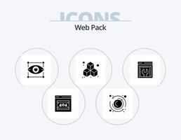 Web Pack Glyph Icon Pack 5 Icon Design. . web development. designing. web configuration. cube vector