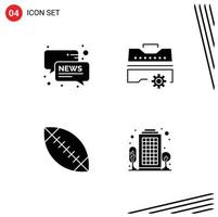 User Interface Solid Glyph Pack of modern Signs and Symbols of chat football news toolbox building Editable Vector Design Elements