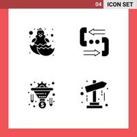 User Interface Pack of 4 Basic Solid Glyphs of baby conversion happy baby contact funnel Editable Vector Design Elements