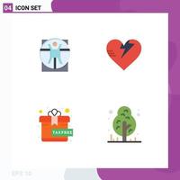 4 Flat Icon concept for Websites Mobile and Apps virtruvian present scane care forest Editable Vector Design Elements