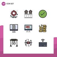 9 Creative Icons Modern Signs and Symbols of code office arrow document tick Editable Vector Design Elements