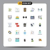 25 Universal Flat Color Signs Symbols of ableton dnner bee medical jug Editable Vector Design Elements