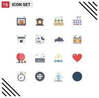 Universal Icon Symbols Group of 16 Modern Flat Colors of calendar hardware dollar equipment computer Editable Pack of Creative Vector Design Elements