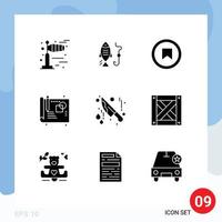 Pictogram Set of 9 Simple Solid Glyphs of logistic halloween plus bloody process Editable Vector Design Elements