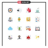 16 Flat Color concept for Websites Mobile and Apps watch planning footwear development soda Editable Pack of Creative Vector Design Elements