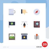 Set of 9 Modern UI Icons Symbols Signs for magic book checked path art Editable Vector Design Elements