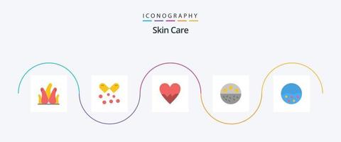 Skin Flat 5 Icon Pack Including strength. mineral. omega pills. calcium. skin vector