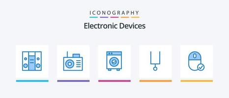 dispositivos azul 5 5 icono paquete incluso hardware. dispositivos. equipo. conectado. Afinación tenedor. creativo íconos diseño vector