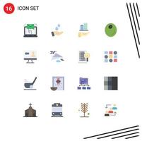 16 User Interface Flat Color Pack of modern Signs and Symbols of internet job architecture oil olive Editable Pack of Creative Vector Design Elements