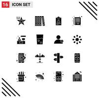 Universal Icon Symbols Group of 16 Modern Solid Glyphs of discussion chat application management business Editable Vector Design Elements