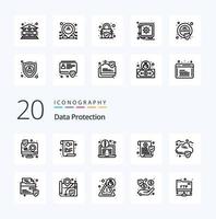 20 Data Protection Line icon Pack like cloud privacy privacy data security vector