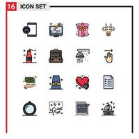 16 Creative Icons Modern Signs and Symbols of bomb indian screen bull adornment Editable Creative Vector Design Elements