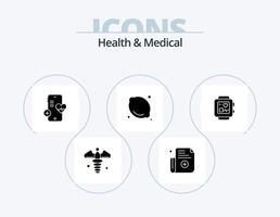 Health And Medical Glyph Icon Pack 5 Icon Design. heartbeat. medical. phone. medical. healthcare vector