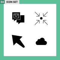 Solid Glyph Pack of Universal Symbols of chatting left message collapse cloud Editable Vector Design Elements