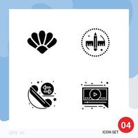 User Interface Solid Glyph Pack of modern Signs and Symbols of clams exchange crypto currency ruler redial Editable Vector Design Elements